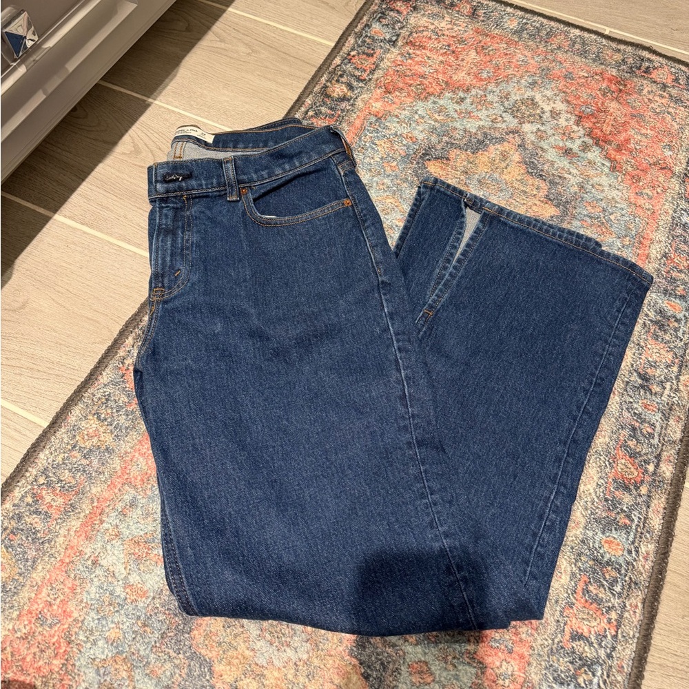 Abercrombie & Fitch Dark Blue Straight Leg Jeans - Picture 2 of 4